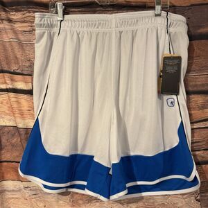 And1 Men's XL White Blue Basketball Shorts NWT Athletic Gym Pockets Sports